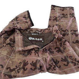 ❄️ Orage Boy's Olive Green Snowboarding Snow Pants Lion Pattern Size 16